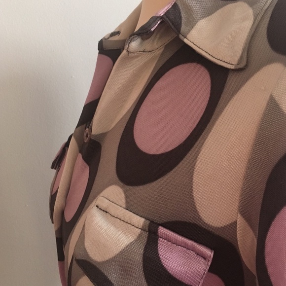 Graphic XS lavender & grey button-down blouse - Picture 6 of 7